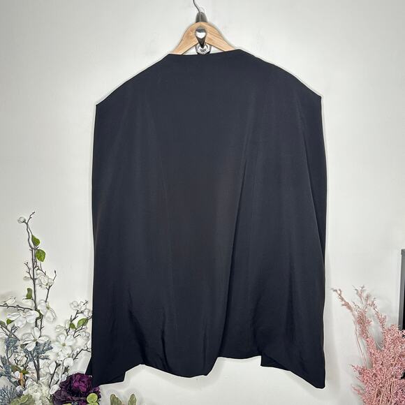 LAVISH ALICE Collarless Cape Blazer Open Front Black Sz 22 {3Y37} - Picture 4 of 6